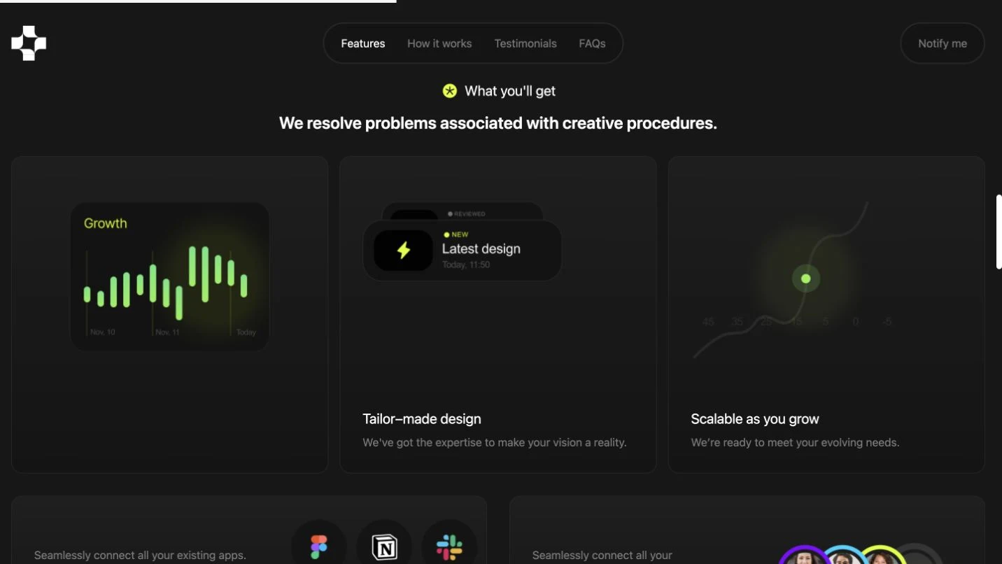 Atomic-Feature-Bereich mit beispielhaften Wachstums- und Design-Workflow-Kompositionen
