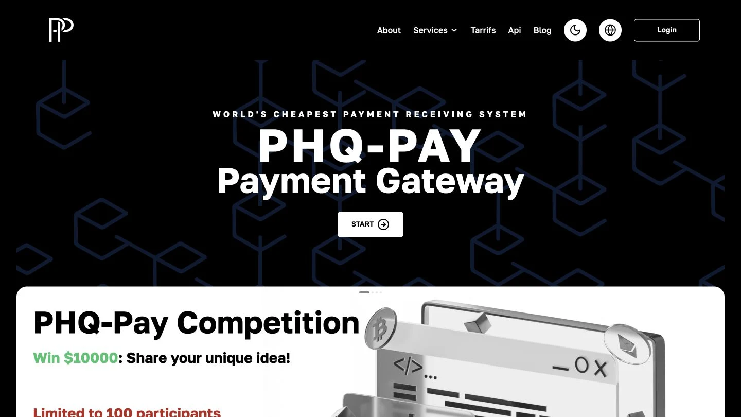 PHQ-Pay 支付网关落地页 UI 复刻